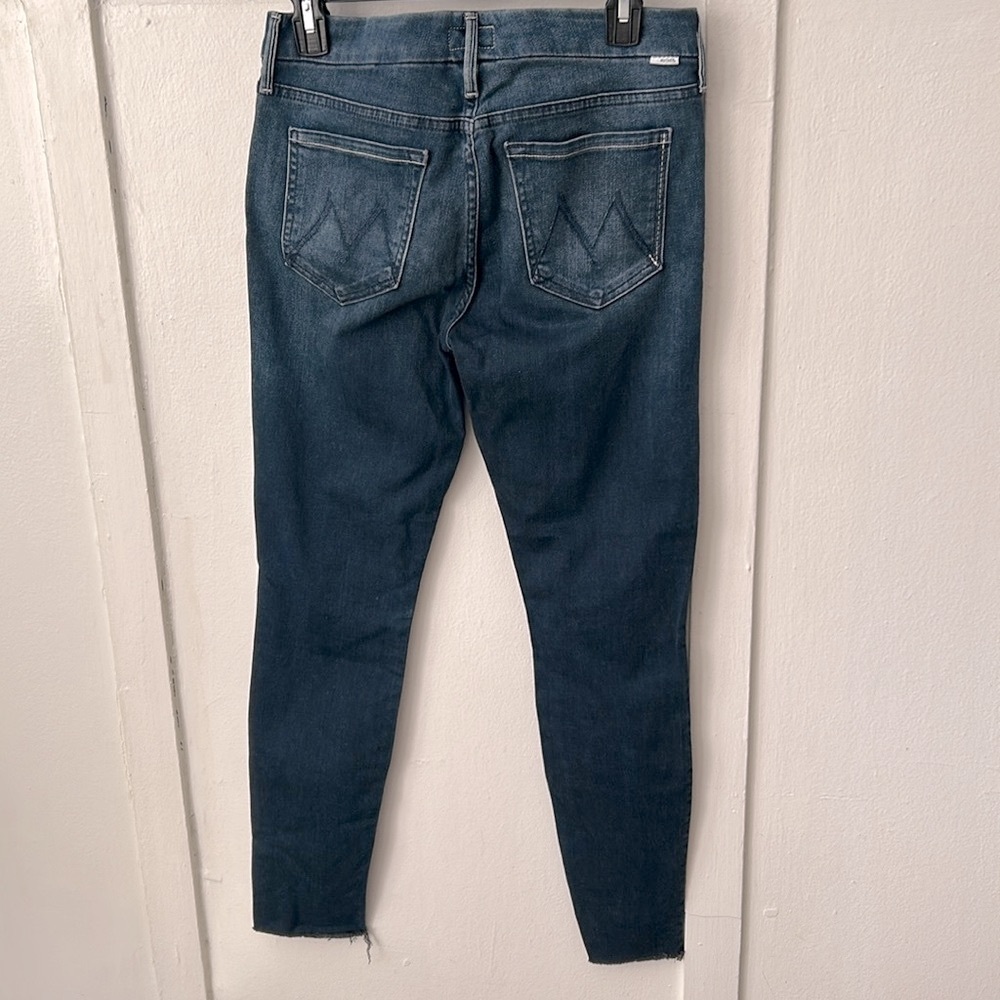 MOTHER The Looker Ankle Fray Repeating Love Wash Size 4 - Picture 4 of 11